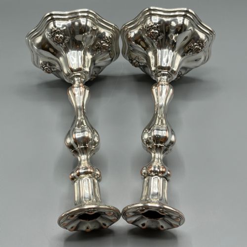 PAIR ART NOUVEAU SILVER PLATED CANDLESTICKS - ADDITIONAL PHOTO 13