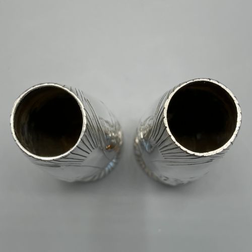 PAIR CHRISTOFLE ART NOUVEAU SILVER PLATED HOLLY VASES - ADDITIONAL PHOTO 10