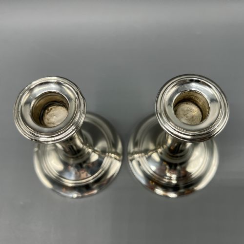 PAIR EDWARDIAN SMALL STERLING SILVER CANDLESTICKS - ADDITIONAL PHOTO 8