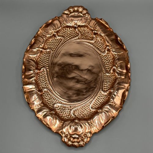 ART NOUVEAU COPPER FLORAL RELIEF DECORATIVE TRAY - ADDITIONAL PHOTO 7
