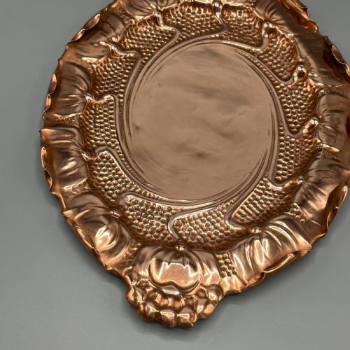 ART NOUVEAU COPPER FLORAL RELIEF DECORATIVE TRAY - ADDITIONAL PHOTO 8