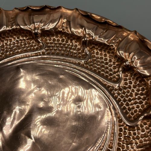 ART NOUVEAU COPPER FLORAL RELIEF DECORATIVE TRAY - ADDITIONAL PHOTO 14
