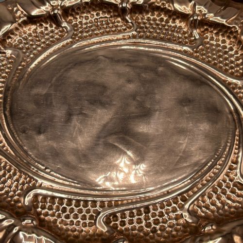 ART NOUVEAU COPPER FLORAL RELIEF DECORATIVE TRAY - ADDITIONAL PHOTO 19