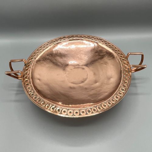 ARTS CRAFTS COPPER PEDESTAL TAZZA CENTREPIECE DISH - ADDITIONAL PHOTO 3