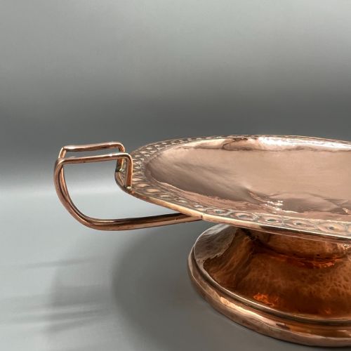 ARTS CRAFTS COPPER PEDESTAL TAZZA CENTREPIECE DISH - ADDITIONAL PHOTO 4