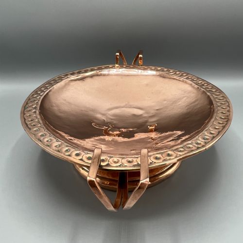 ARTS CRAFTS COPPER PEDESTAL TAZZA CENTREPIECE DISH - ADDITIONAL PHOTO 6