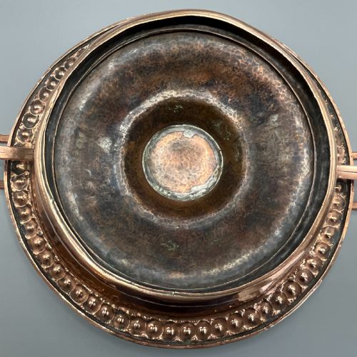 ARTS CRAFTS COPPER PEDESTAL TAZZA CENTREPIECE DISH - ADDITIONAL PHOTO 10