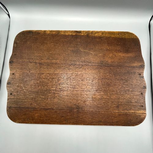 LARGE ARTS CRAFTS OAK COPPER GALLERY SERVING TRAY - ADDITIONAL PHOTO 13