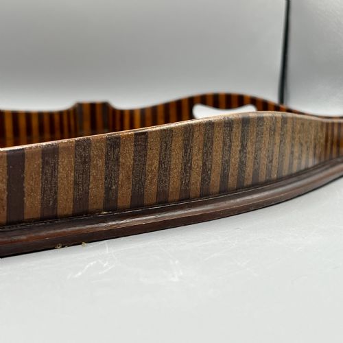 EDWARDIAN MAHOGANY INLAID GALLERY SERVING TRAY - ADDITIONAL PHOTO 13