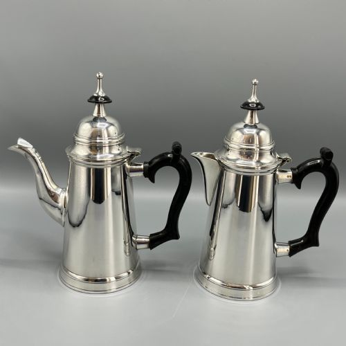 edwardian silver plated coffee pot hot water jug set - CATEGORY: ANTIQUE SILVER - DATED EDWARDIAN