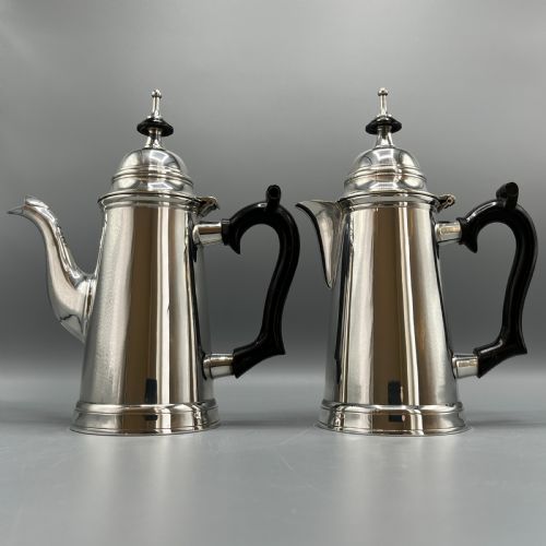 EDWARDIAN SILVER PLATED COFFEE POT HOT WATER JUG SET - ADDITIONAL PHOTO 1
