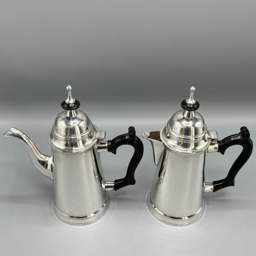 EDWARDIAN SILVER PLATED COFFEE POT HOT WATER JUG SET - ADDITIONAL PHOTO 2