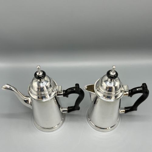 EDWARDIAN SILVER PLATED COFFEE POT HOT WATER JUG SET - ADDITIONAL PHOTO 3