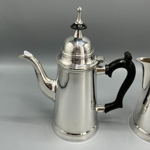 EDWARDIAN SILVER PLATED COFFEE POT HOT WATER JUG SET - ADDITIONAL PHOTO 4