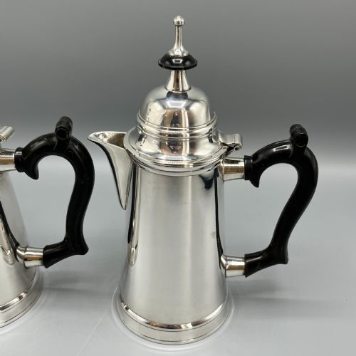 EDWARDIAN SILVER PLATED COFFEE POT HOT WATER JUG SET - ADDITIONAL PHOTO 5