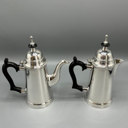 EDWARDIAN SILVER PLATED COFFEE POT HOT WATER JUG SET - ADDITIONAL PHOTO 8