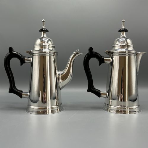 EDWARDIAN SILVER PLATED COFFEE POT HOT WATER JUG SET - ADDITIONAL PHOTO 9