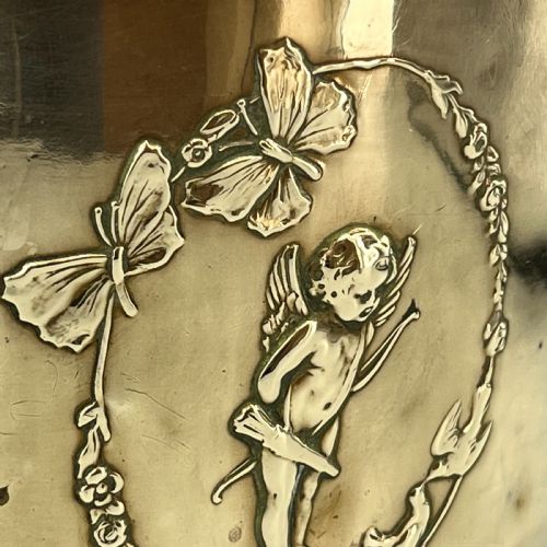 LARGE ART NOUVEAU BRASS PLANTER JARDINIERE - ADDITIONAL PHOTO 3