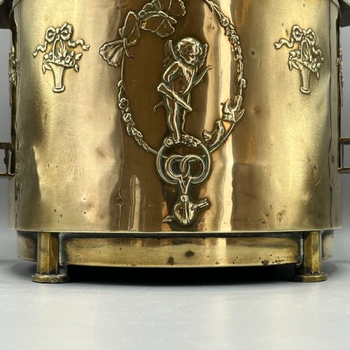 LARGE ART NOUVEAU BRASS PLANTER JARDINIERE - ADDITIONAL PHOTO 7