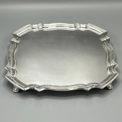 ANTIQUE SILVER PLATED SQUARE COCKTAIL SALVER TRAY BY WALKER HALL - ADDITIONAL PHOTO 1