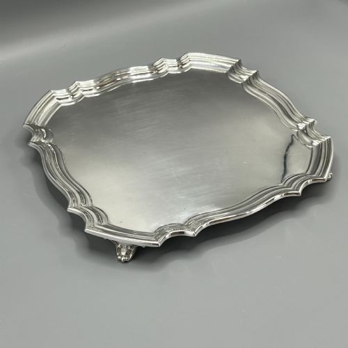 ANTIQUE SILVER PLATED SQUARE COCKTAIL SALVER TRAY BY WALKER HALL - ADDITIONAL PHOTO 2