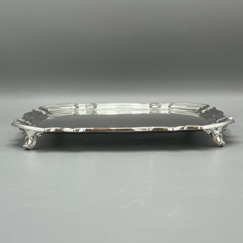 ANTIQUE SILVER PLATED SQUARE COCKTAIL SALVER TRAY BY WALKER HALL - ADDITIONAL PHOTO 3