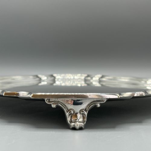 ANTIQUE SILVER PLATED SQUARE COCKTAIL SALVER TRAY BY WALKER HALL - ADDITIONAL PHOTO 4