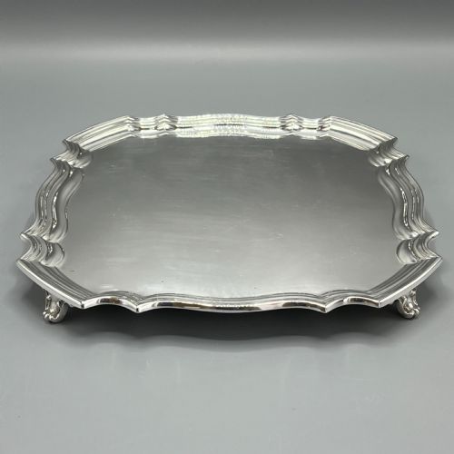 ANTIQUE SILVER PLATED SQUARE COCKTAIL SALVER TRAY BY WALKER HALL - ADDITIONAL PHOTO 5
