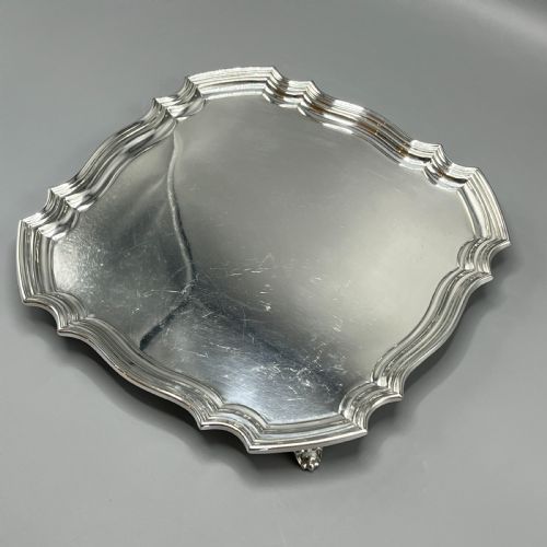 ANTIQUE SILVER PLATED SQUARE COCKTAIL SALVER TRAY BY WALKER HALL - ADDITIONAL PHOTO 7