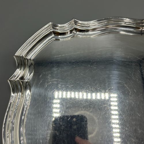 ANTIQUE SILVER PLATED SQUARE COCKTAIL SALVER TRAY BY WALKER HALL - ADDITIONAL PHOTO 8