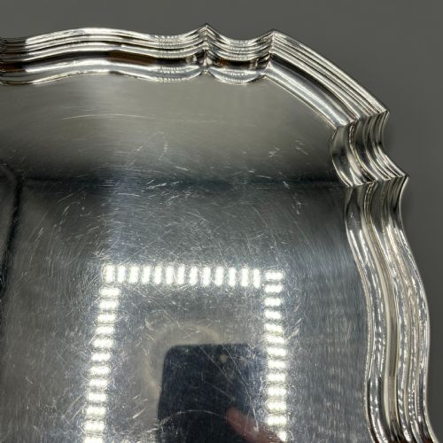 ANTIQUE SILVER PLATED SQUARE COCKTAIL SALVER TRAY BY WALKER HALL - ADDITIONAL PHOTO 10