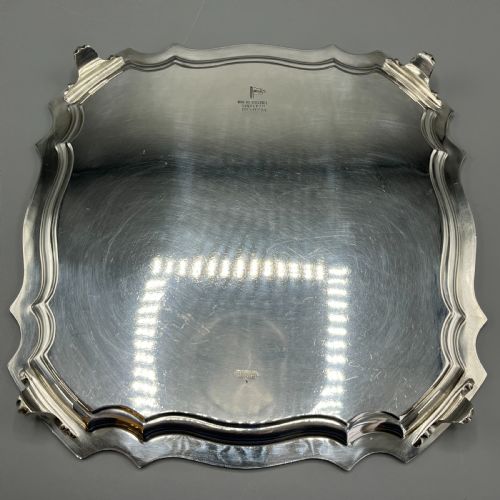 ANTIQUE SILVER PLATED SQUARE COCKTAIL SALVER TRAY BY WALKER HALL - ADDITIONAL PHOTO 15