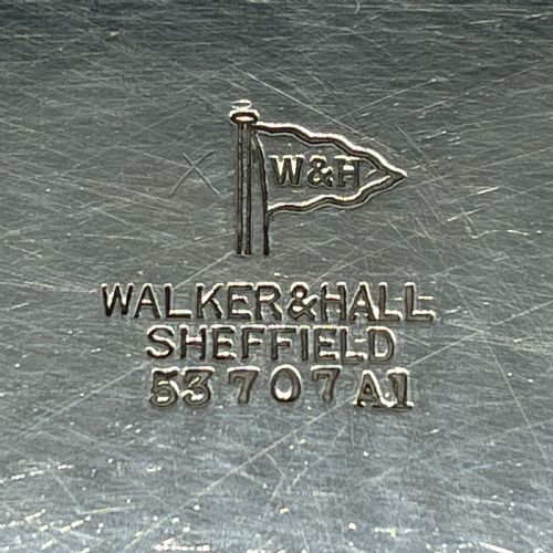 ANTIQUE SILVER PLATED SQUARE COCKTAIL SALVER TRAY BY WALKER HALL - ADDITIONAL PHOTO 16