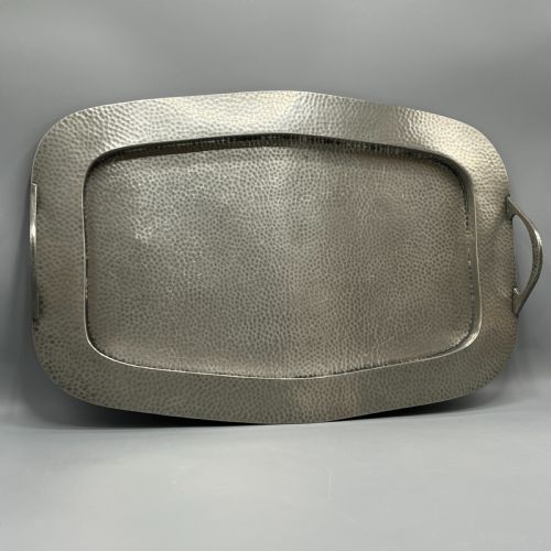 large arts crafts pewter serving tray - CATEGORY: ANTIQUE METAL - DATED 1900