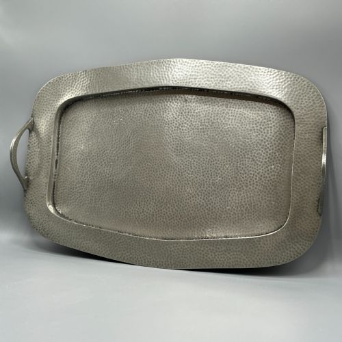 LARGE ARTS CRAFTS PEWTER SERVING TRAY - ADDITIONAL PHOTO 2
