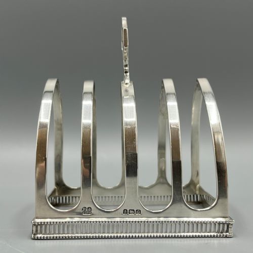 ART DECO SOLID STERLING SILVER TOAST RACK WITH PIERCED DETAIL - ADDITIONAL PHOTO 2