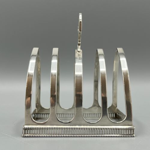 ART DECO SOLID STERLING SILVER TOAST RACK WITH PIERCED DETAIL - ADDITIONAL PHOTO 5
