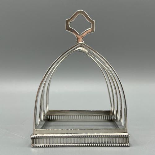 ART DECO SOLID STERLING SILVER TOAST RACK WITH PIERCED DETAIL - ADDITIONAL PHOTO 7