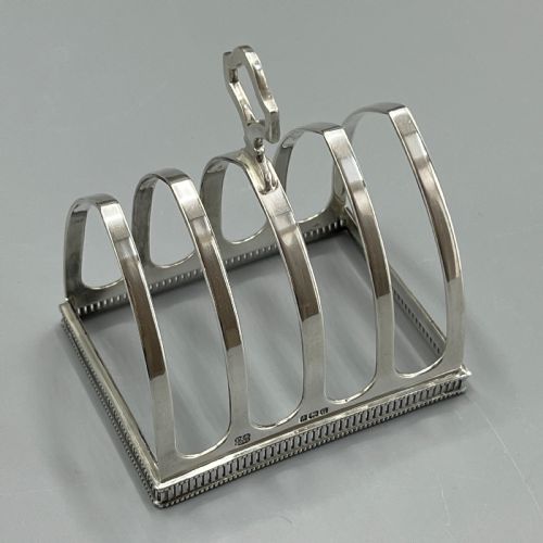 ART DECO SOLID STERLING SILVER TOAST RACK WITH PIERCED DETAIL - ADDITIONAL PHOTO 9