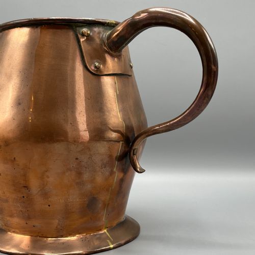 LARGE GEORGIAN COPPER JUG 8 PINT 1 GALLON - ADDITIONAL PHOTO 6