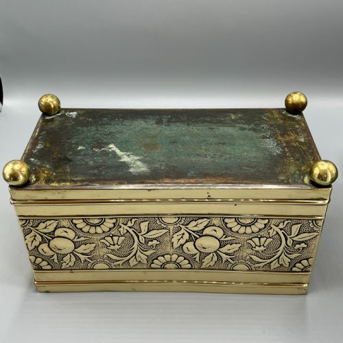 EDWARDIAN BRASS TROUGH PLANTER JARDINIERE - ADDITIONAL PHOTO 19