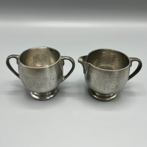 LIBERTY CO TUDRIC PEWTER SUGAR BOWL CREAM JUG TEA SET - ADDITIONAL PHOTO 4