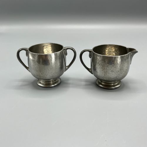 LIBERTY CO TUDRIC PEWTER SUGAR BOWL CREAM JUG TEA SET - ADDITIONAL PHOTO 8