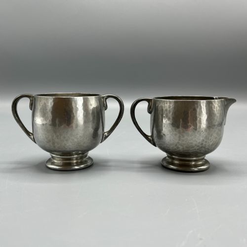 LIBERTY CO TUDRIC PEWTER SUGAR BOWL CREAM JUG TEA SET - ADDITIONAL PHOTO 9