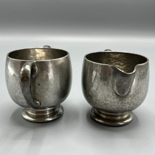 LIBERTY CO TUDRIC PEWTER SUGAR BOWL CREAM JUG TEA SET - ADDITIONAL PHOTO 11