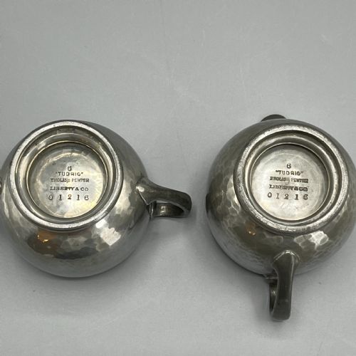 LIBERTY CO TUDRIC PEWTER SUGAR BOWL CREAM JUG TEA SET - ADDITIONAL PHOTO 15