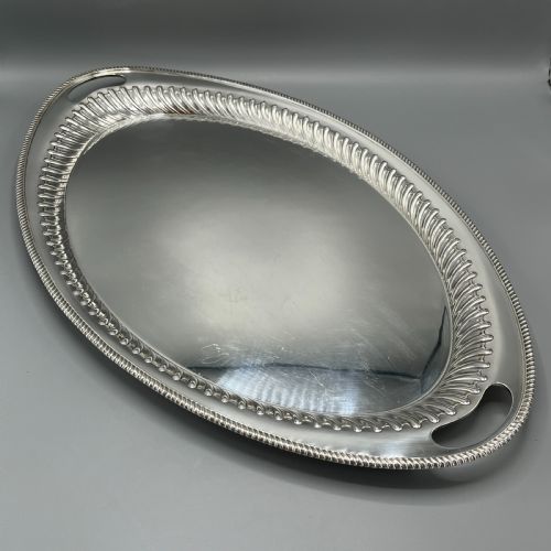 LARGE SILVER PLATED BUTLER SERVING TRAY BY ELKINGTON CO - ADDITIONAL PHOTO 1