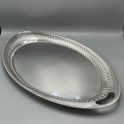 LARGE SILVER PLATED BUTLER SERVING TRAY BY ELKINGTON CO - ADDITIONAL PHOTO 2