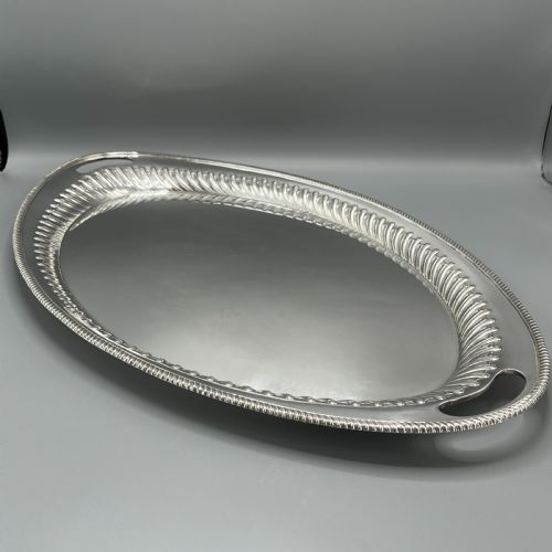 LARGE SILVER PLATED BUTLER SERVING TRAY BY ELKINGTON CO - ADDITIONAL PHOTO 3