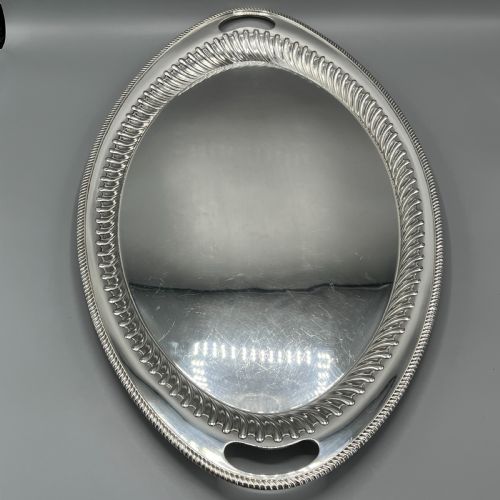 LARGE SILVER PLATED BUTLER SERVING TRAY BY ELKINGTON CO - ADDITIONAL PHOTO 7